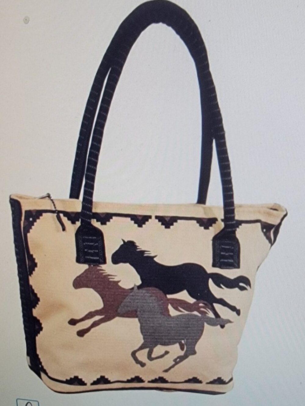 Cotton Stencil Purse- Wild Horses
